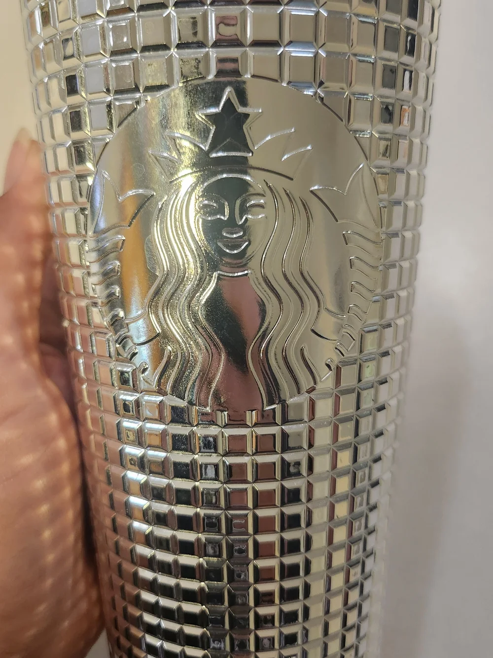 Starbucks reflective silver